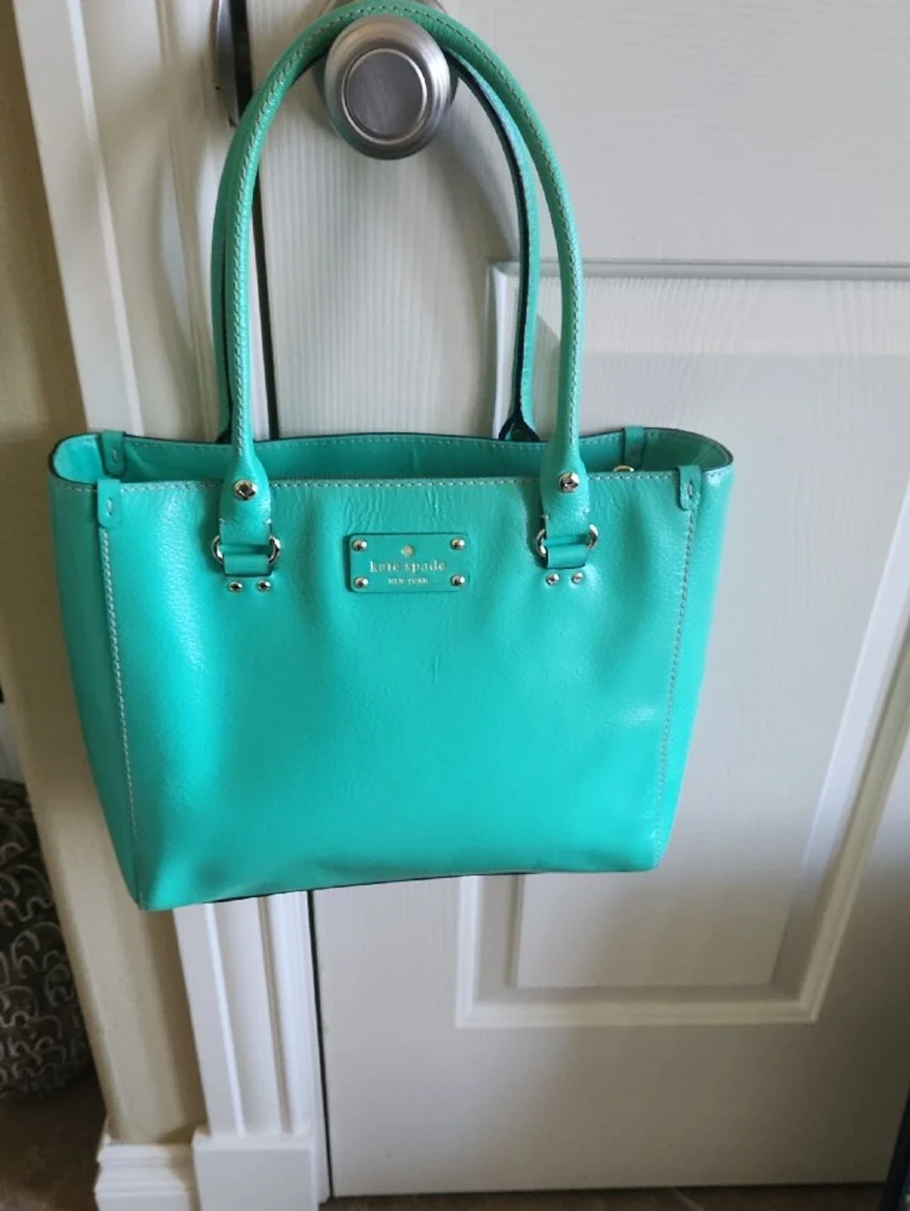 kate spade Teal Green Leather Top-Handle Tote